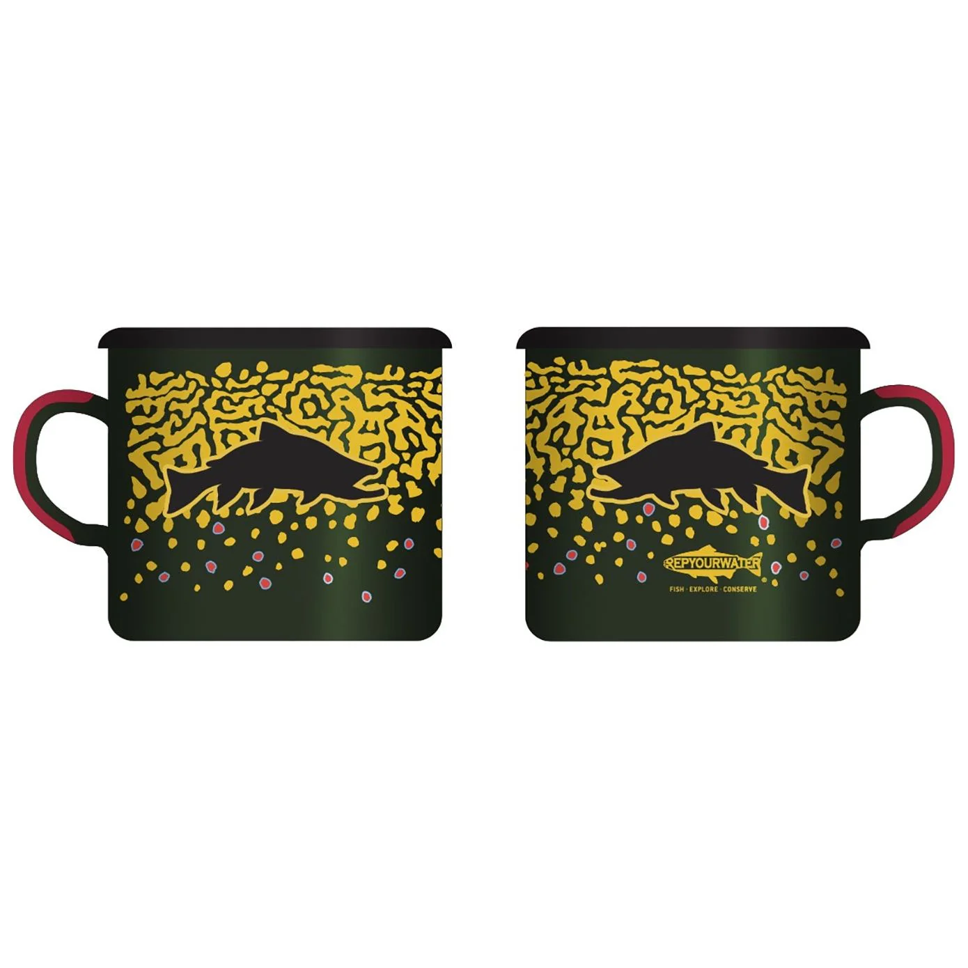 Rep Your Water Brookie Flank Enamel Camp Mug