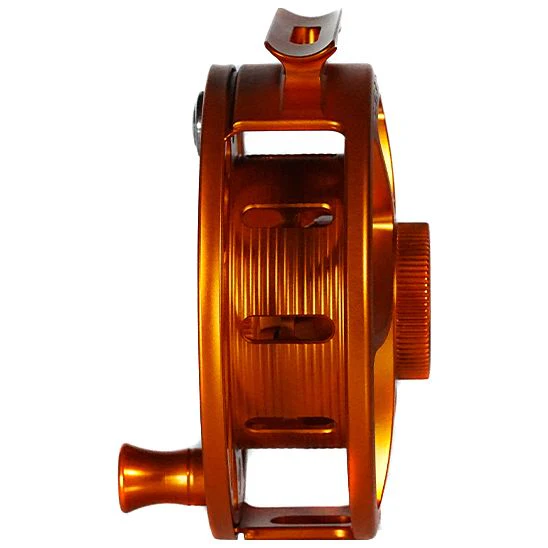 Hatch Custom Campfire Orange Iconic Limited Edition 5 Plus Large Arbor Fly Reel - Image 3