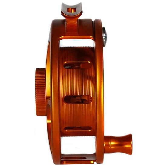 Hatch Custom Campfire Orange Iconic Limited Edition 5 Plus Large Arbor Fly Reel - Image 4