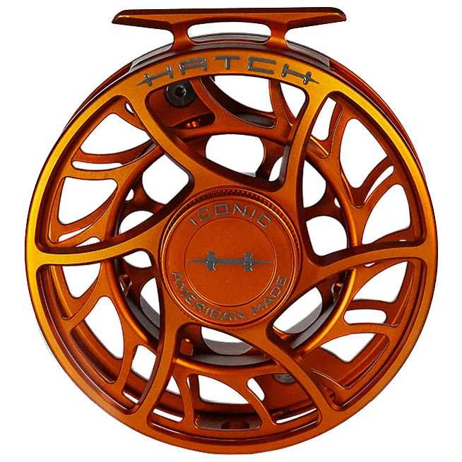 Hatch Custom Campfire Orange Iconic Limited Edition 9 Plus Large Arbor Fly Reel