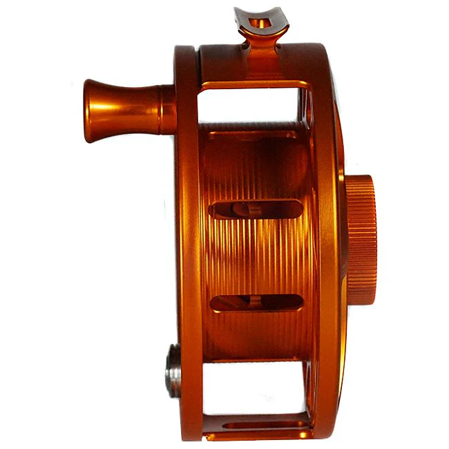 Hatch Custom Campfire Orange Iconic Limited Edition 9 Plus Large Arbor Fly Reel - Image 3
