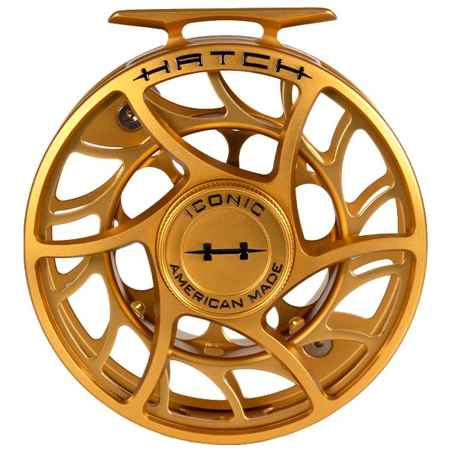 Hatch Custom Fool's Gold Iconic Large Arbor Fly Reel 9 Plus