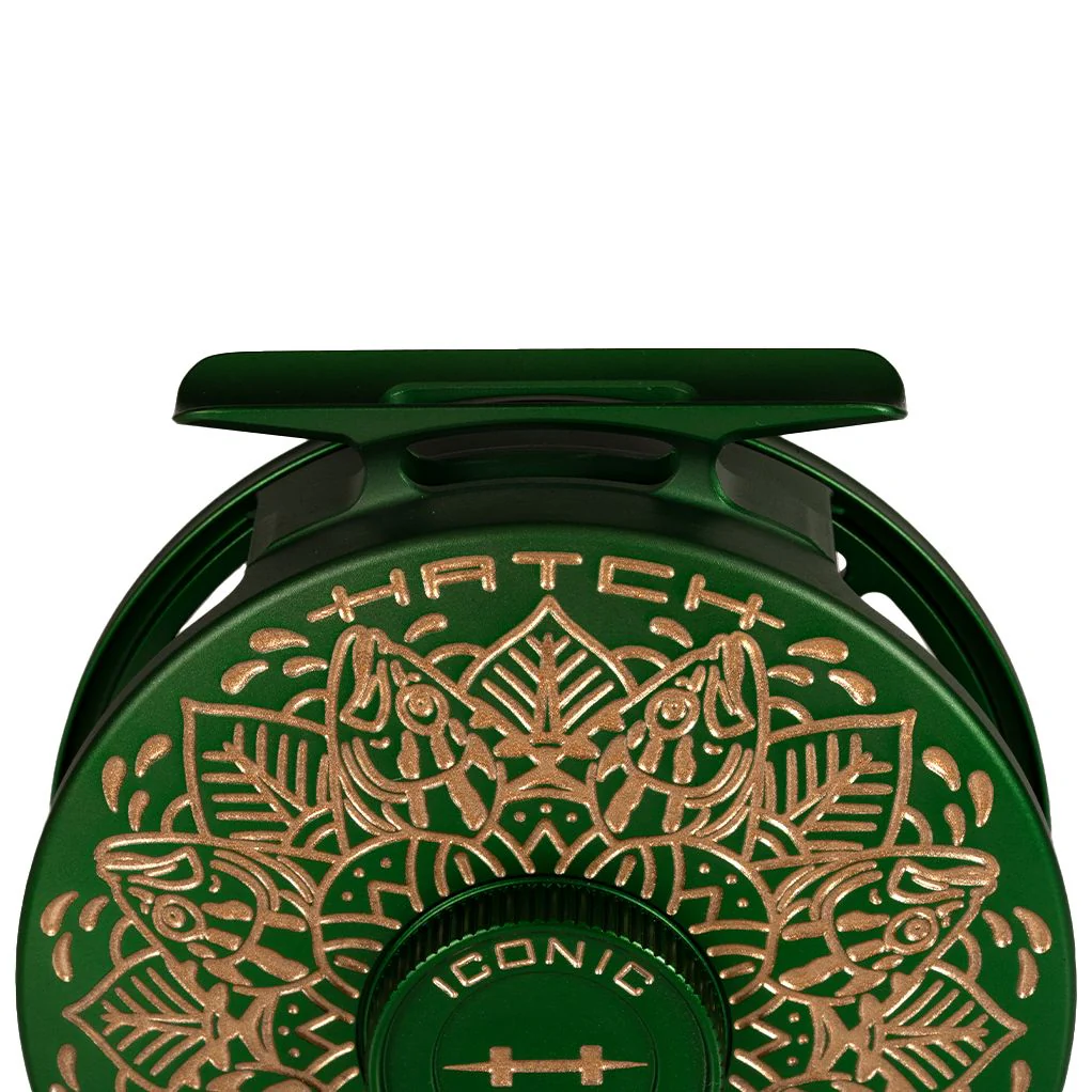 Hatch Custom Drew Wilson Artist Edition Bass Iconic Large Arbor Fly Reel 5 Plus - Image 8