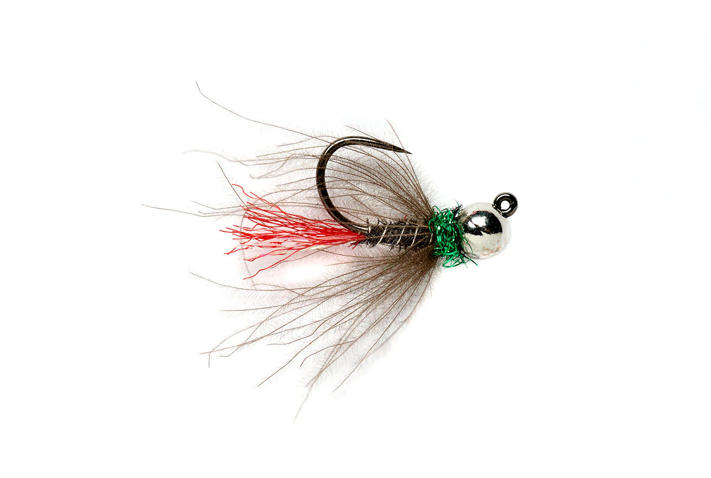 Red Tag Jig Black Tungsten Beadhead Barbless