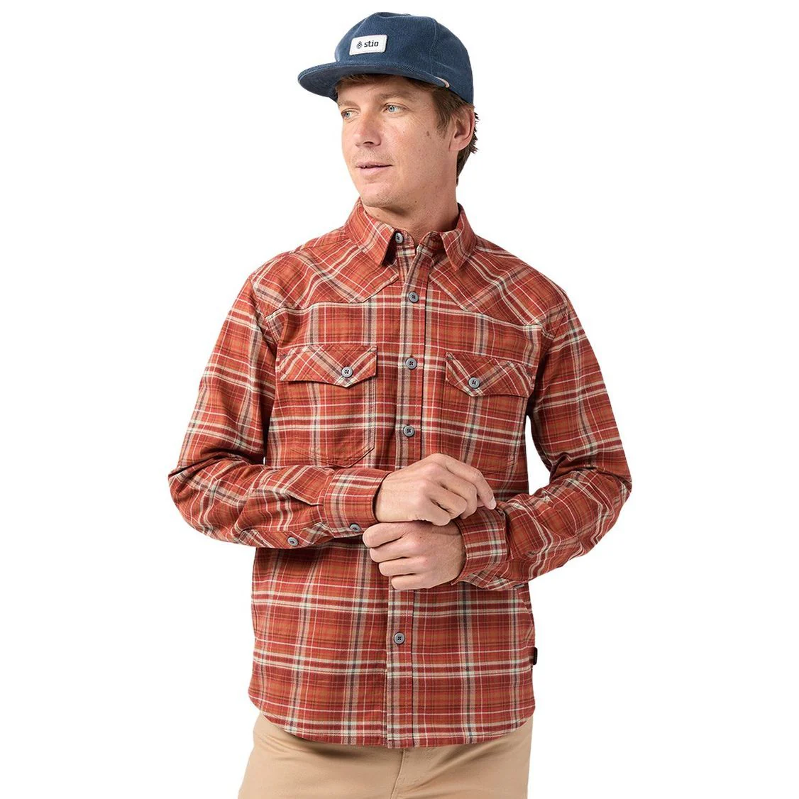Stio Mens Junction Midweight Flannel Shirt Sale - Image 15