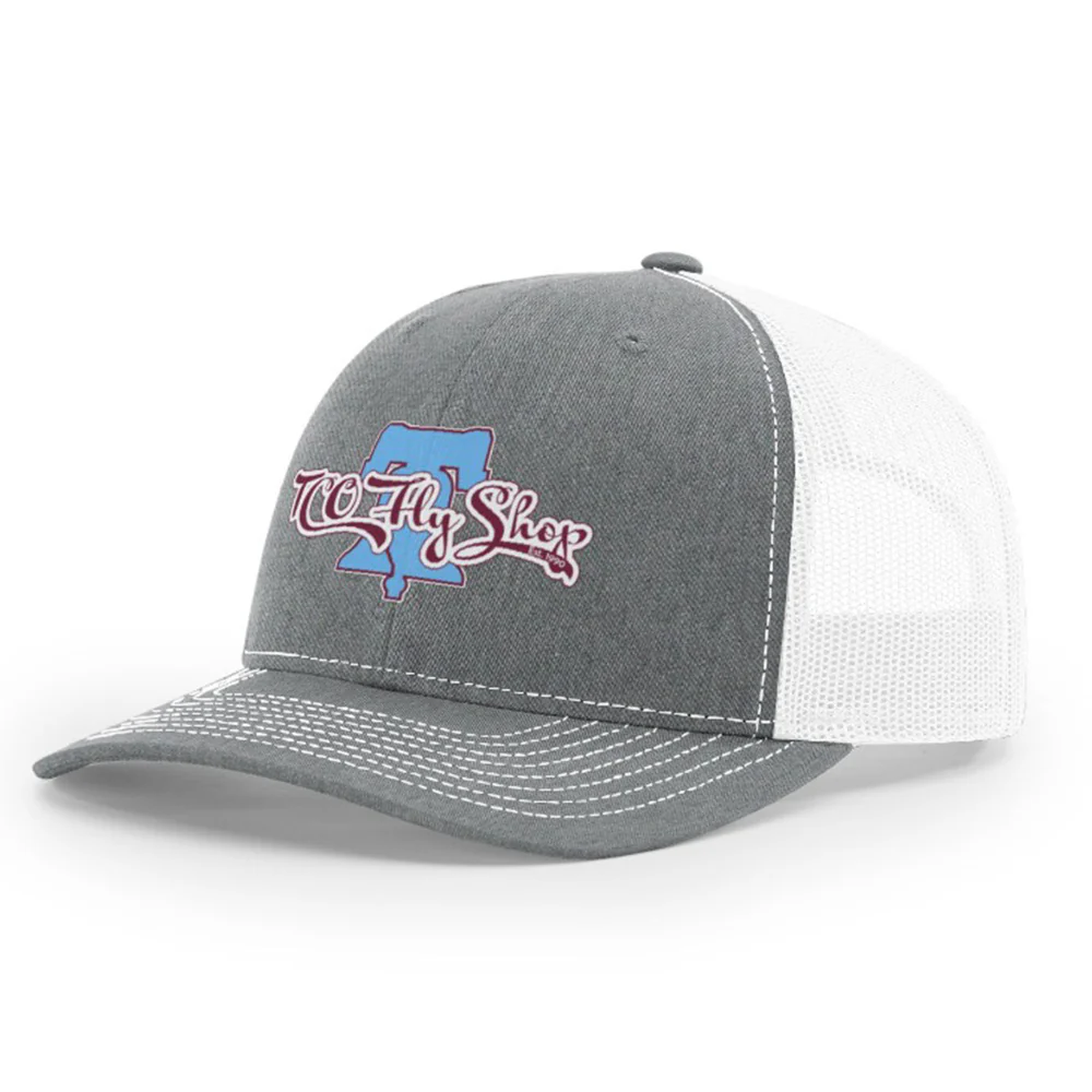 TCO Fly Shop Trucker Hat - Retro Phillies Logo - Grey White - Image 2