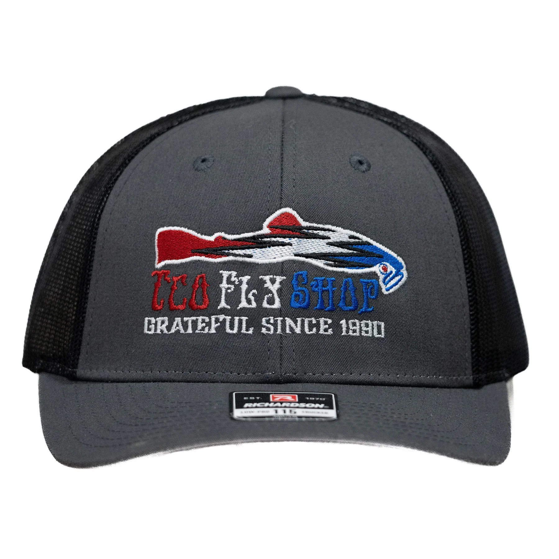 TCO Fly Shop Trucker Hat - Steal Your Fish - Charcoal Grey Black